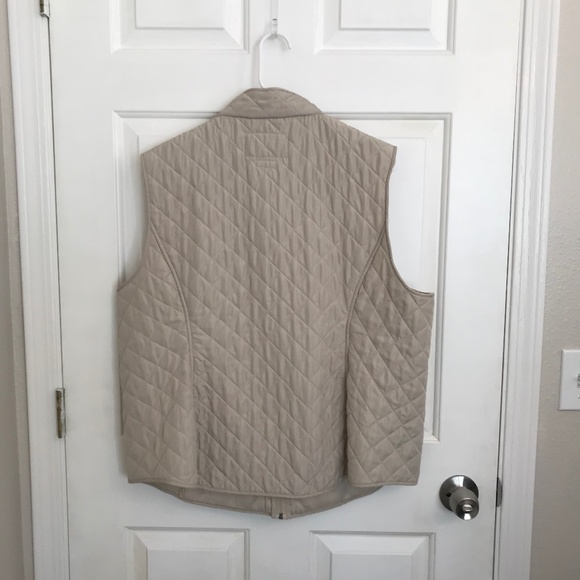 Van Heusen Quilted Lightweight Flannel Lined Vest Jacket Plus Size XXL Beige - Picture 2 of 6